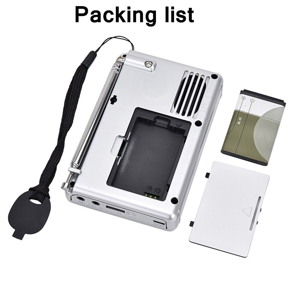 Radio FM/AM/SW stéréo Portable, récepteur pleine bande, avec prise casque 3.5MM, Support d&#39;enregistrement carte TF, lecteur de musique AUX