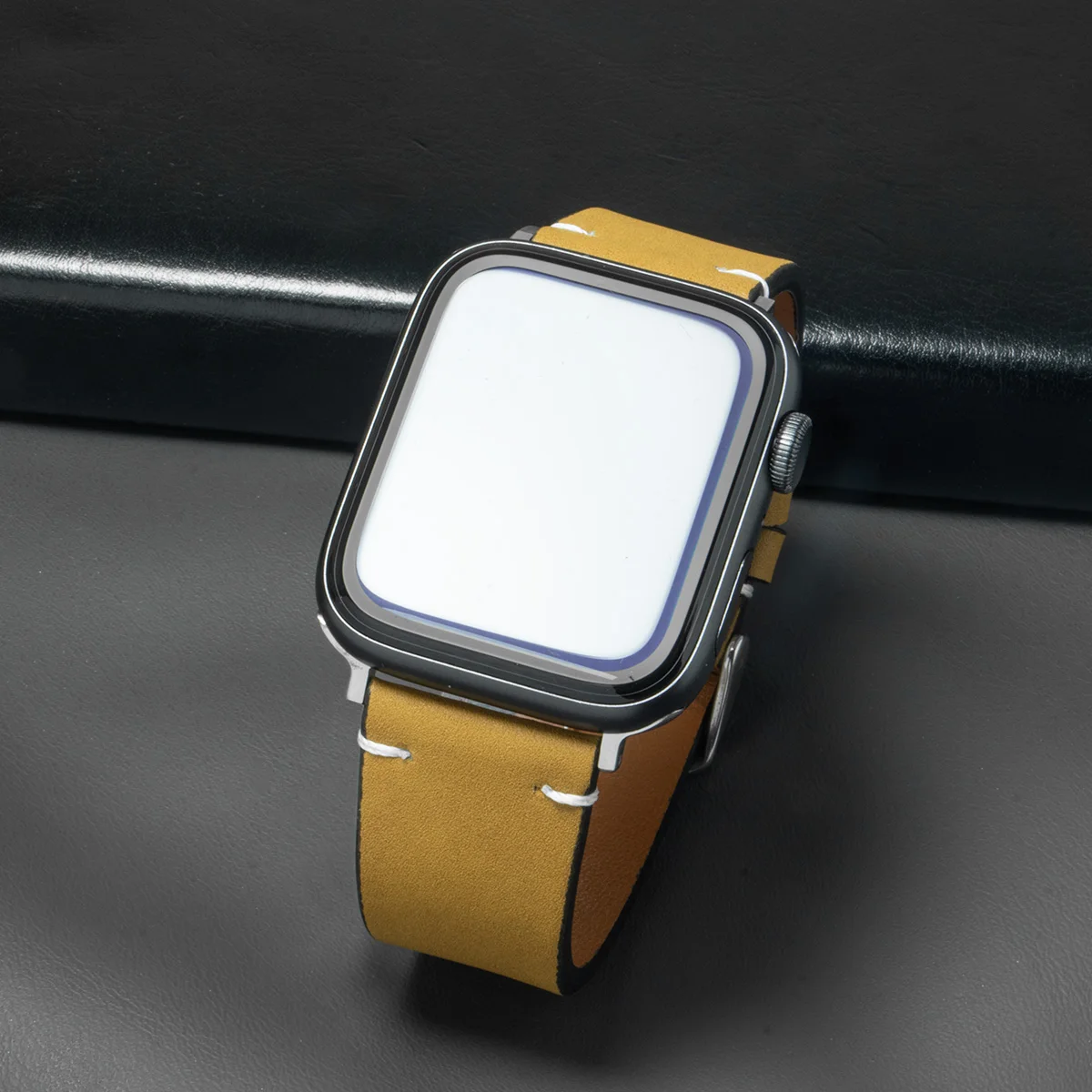 Leather Strap for Apple Watch Band Ultra 2 49mm 46mm 42mm 45mm 44mm 42mm 40mm 41mm Watchband for Iwatch Series 10 9 8 7 6 SE 5 4: M / GREEN BLUE