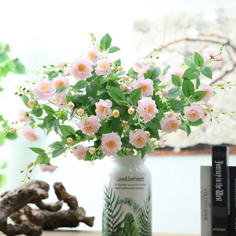Lyxiga rosor gren siden konstgjorda blommor för våren bröllop dekoration vardagsrum bord dekor blommor konstgjorda