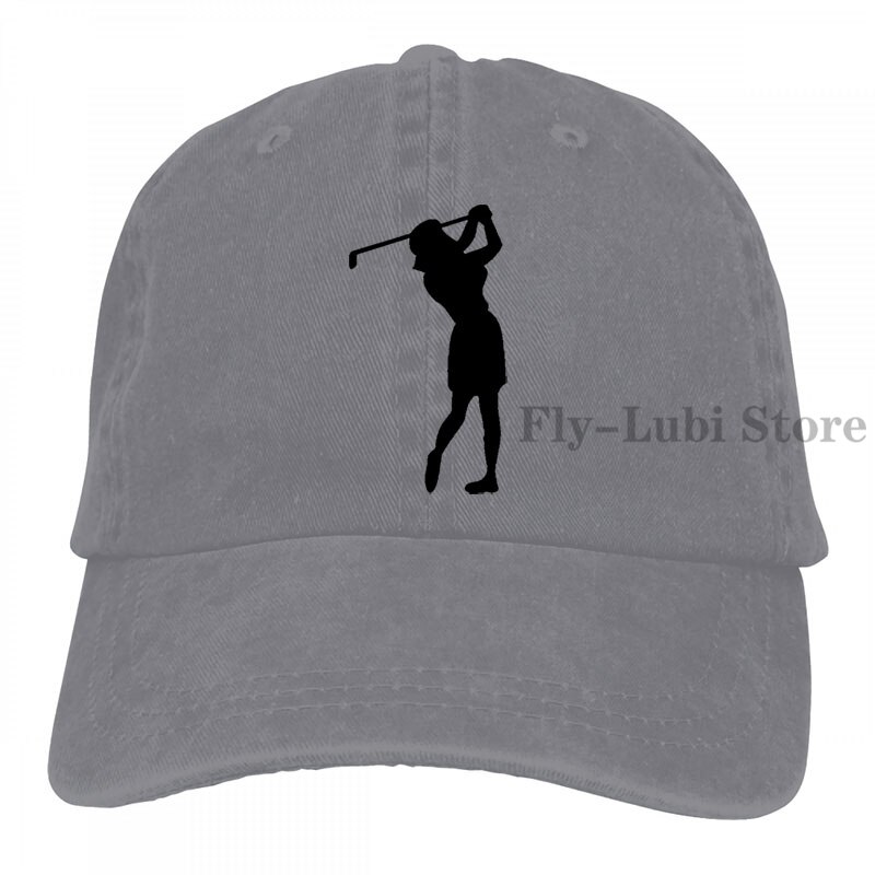 Woman Golfer Girl Women Female Chooose Baseball cap men women Trucker Hats adjustable cap: 2-Gray