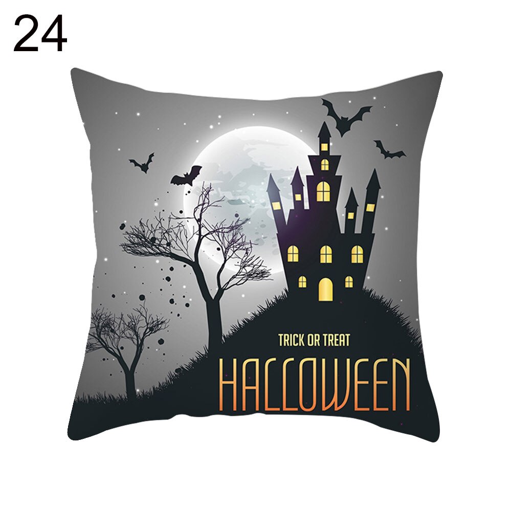 1pc sjove halloween græskar spøgelse flagermus trick or treat pudebetræk pudebetræk stribet geometrisk pudebetræk kussen sofa indretning: 24