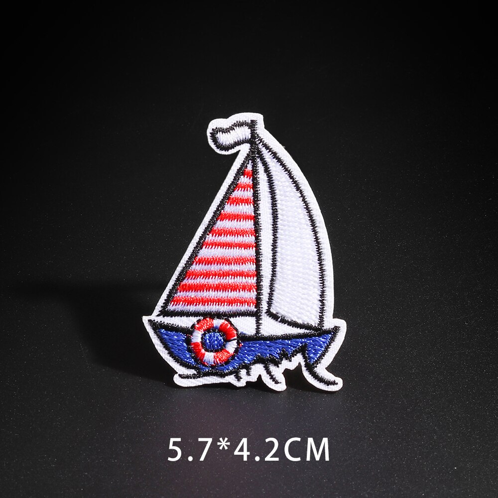 Piratenschip Badges Zeilen Serie Patches Voor Kleding Ijzer Op Anker Geborduurde Applique Badges Diy Kleding Accessoire: N5-BT4449