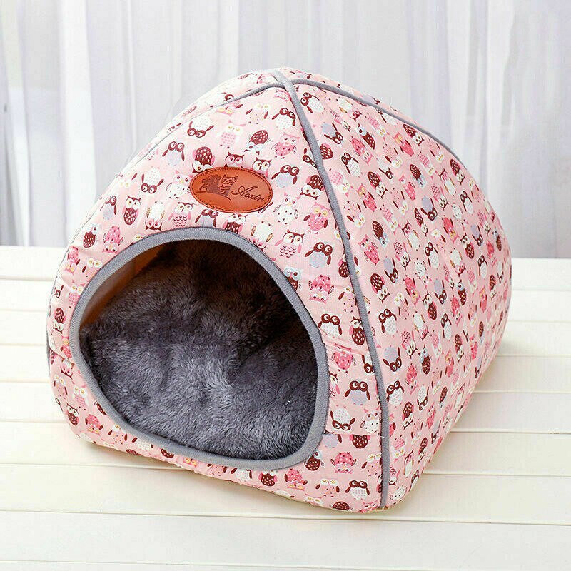 Casa de mascotas bonita iglú, cama de invierno de lana acolchada muy cálida, caseta para perros y gatos pequeños y medianos