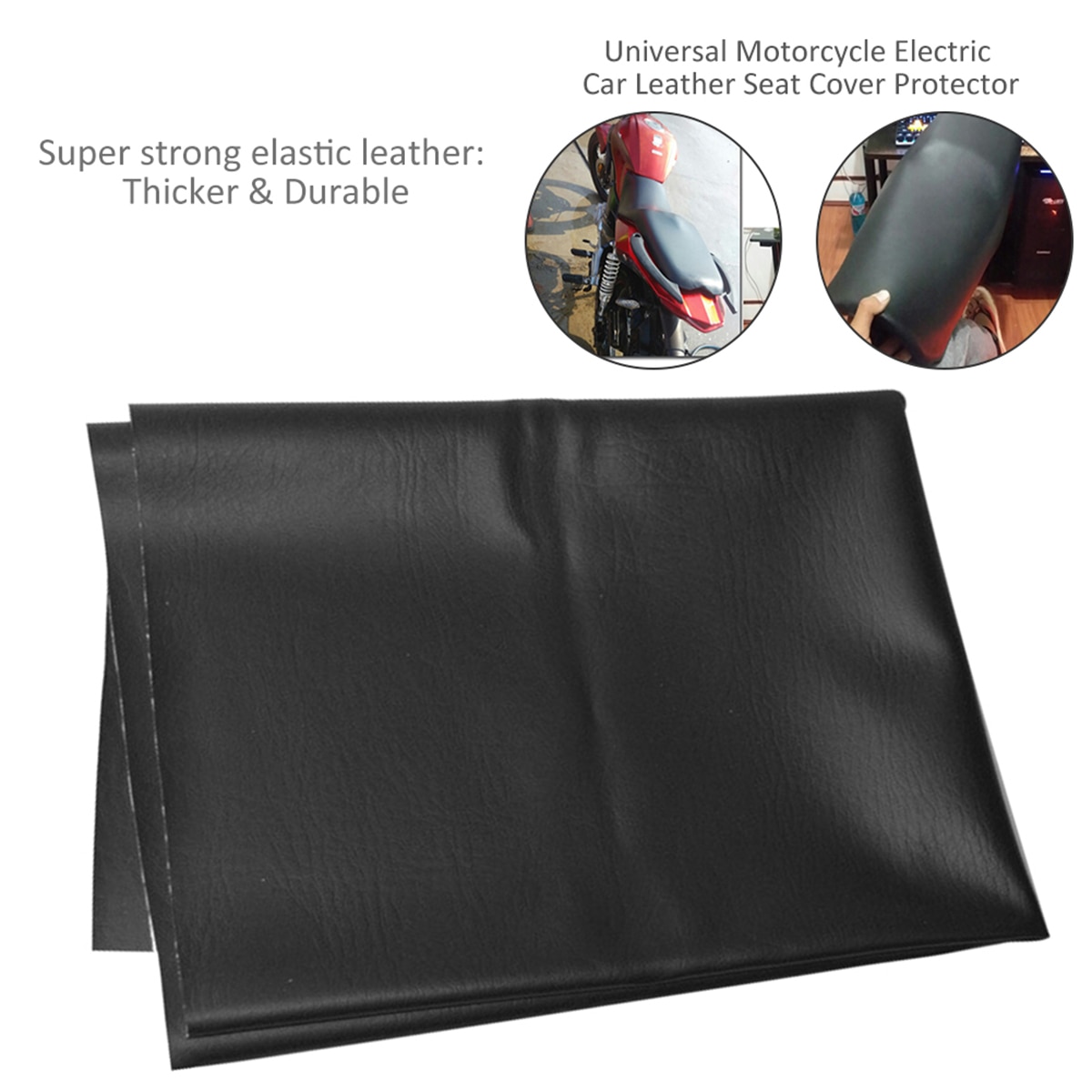 universell 90*70cm motorsykkel skinn setetrekk slitesterk motorsykkel scooter elektrisk bil skinn setebeskytter svart