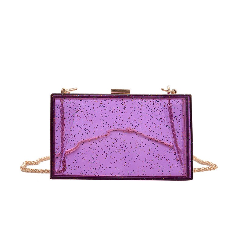 Pochettes de jour à paillettes pour femmes, sac Transparent en acrylique, joli sac à main Transparent à bandoulière, pochette de soirée,