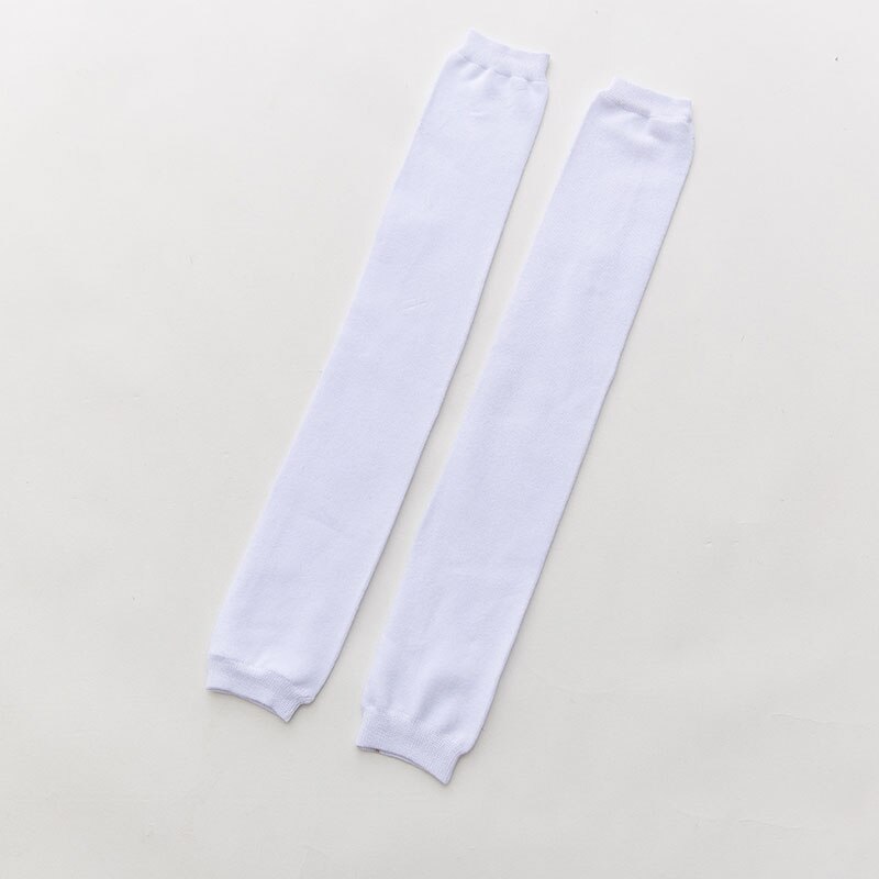 Jambières femmes hiver coton droit garder-genou Simple femmes all-match Style coréen Long au-dessus du genou femme: white