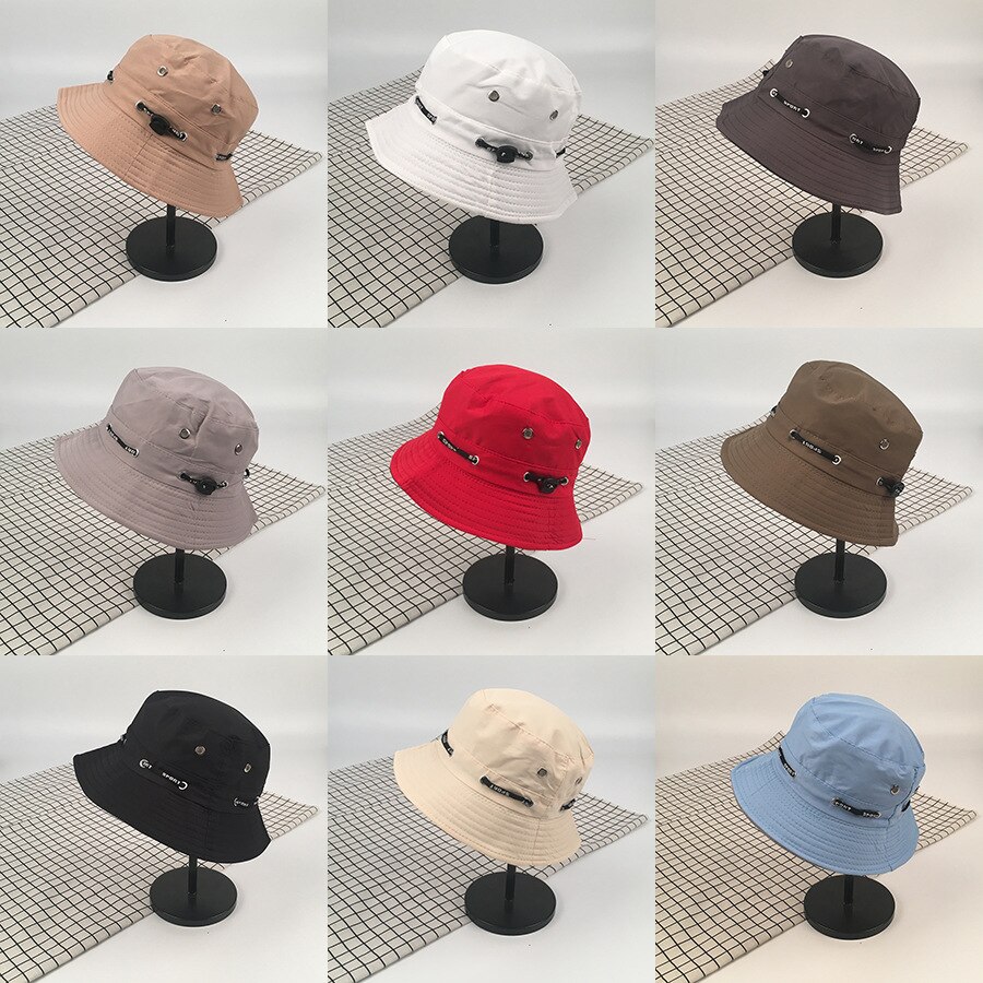Fisherman Hat Female Spring and Summer Sun Protection UV Bucket Hat Wild Face-lift Drawstring Sun Hat Outside Sport Bucket Hat