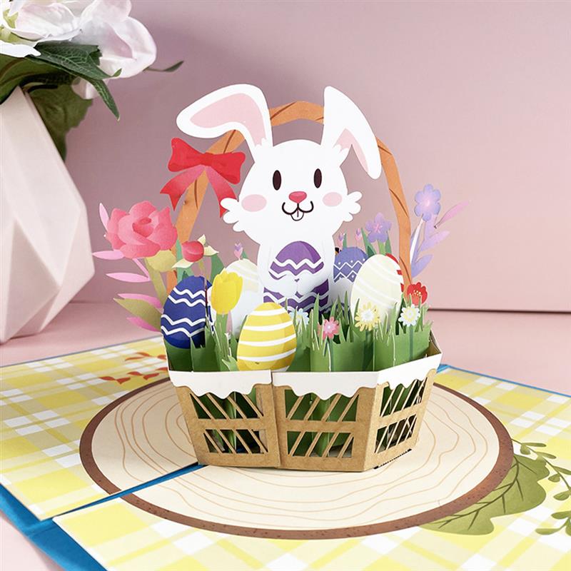 3d Pop Up Easter Cards Cute Rabbit Party Invitation Greeting Cards Carving Hollow Out Cute Greeting Card Easter Card