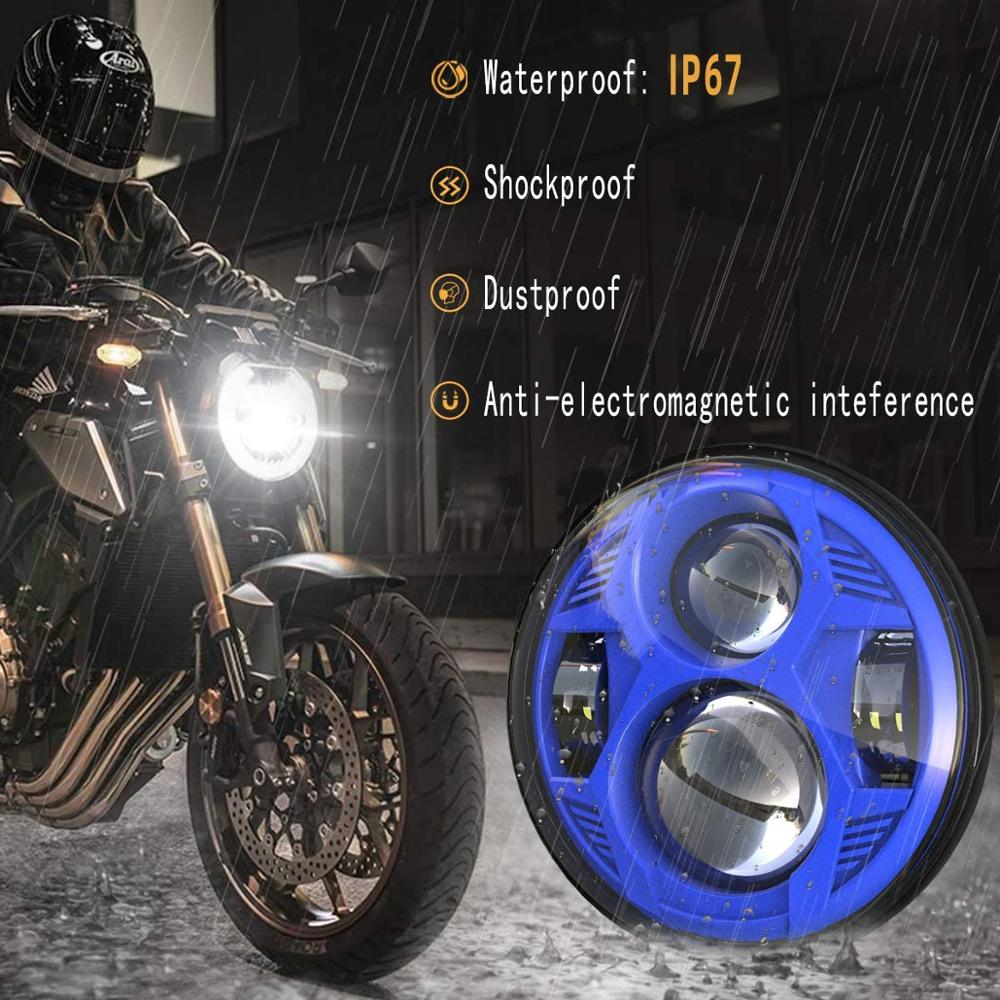 Für Harley Dyna FXCW FXCWC FXSBSE FXSTB 5,75 Zoll Runde LED Scheinwerfer Mit hoch/niedrig Strahl 51W Spinne bilden Motorrad Kopf Licht