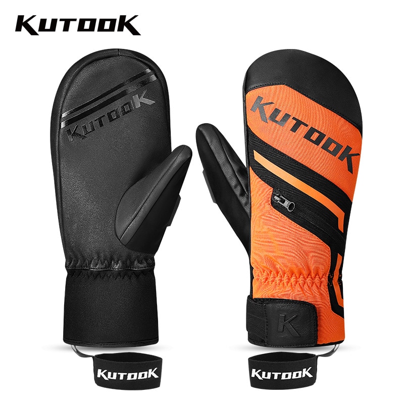 KUTOOK Ski Cycling Winter Gloves Mittens For Snowboard Snowmobile Heating Warm Fleece Waterproof Wind-resistant Men Women Gloves