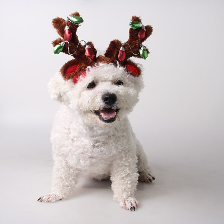 Kerst Hoed Voor Honden Accessoires Gewei Hond Hoed Jurk Hond Kleding Jaar Kostuum Voor Honden Huisdieren Hoed Accessoires
