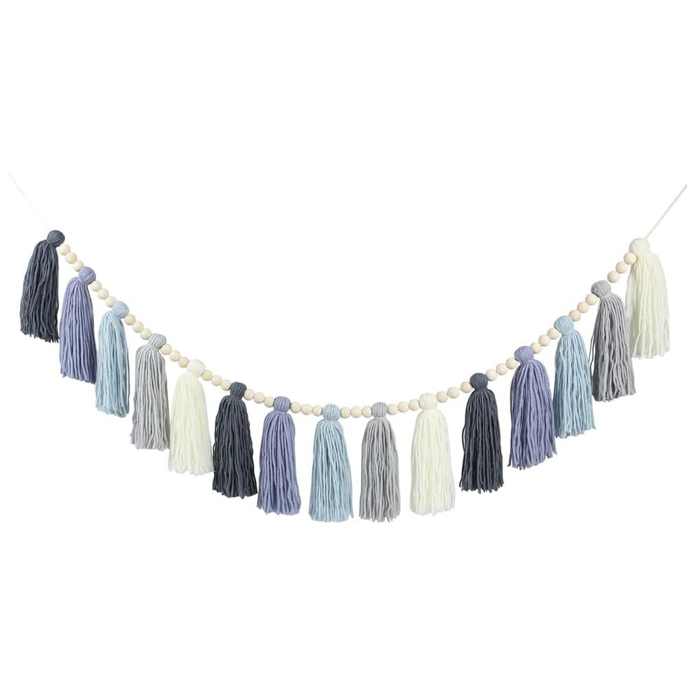 Boho kutas girlanda – dekoracja ścienna robić klasy, pokoju dziecięcego, sypialni dziecięcej, niemowlę prysznic, powrotu robić szkoły, urodzin, akademika: Ciemnoszary