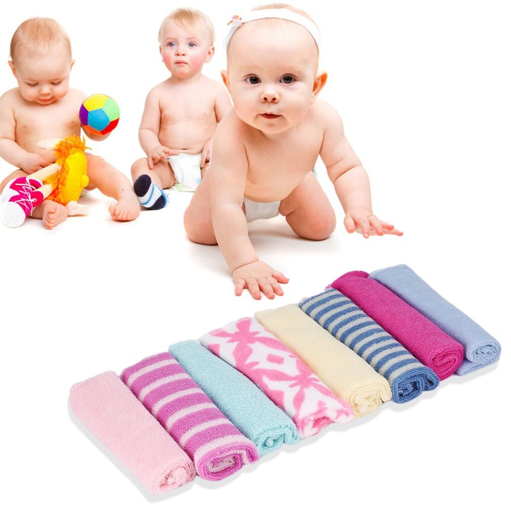 8 Uds. Bebé Infante recién nacido, Toalla de baño para niños, paño de baño colorido, paño de alimentación, babero impermeable
