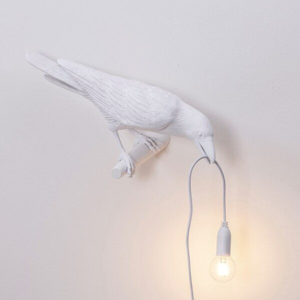 Glück Vogel Tisch Lampe LED Lampe Wohnzimmer Deko schlafzimmer lampen innen beleuchtung Nacht lampe LED-leuchten Wohnkultur Zauberstab Licht leuchten: Mauer Lampe Weiß-B