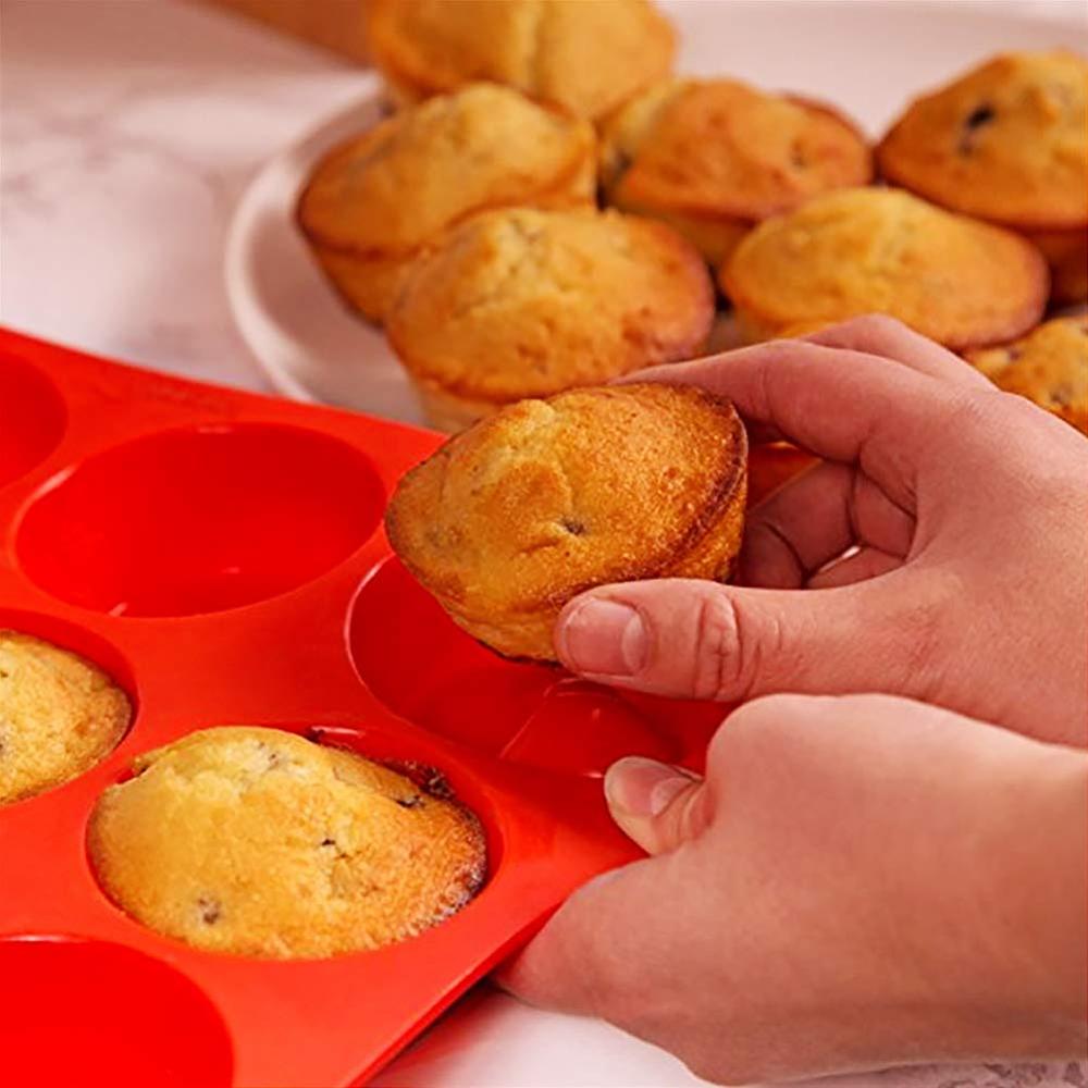 Siliconen Muffin Pannen Non-stick Cupcake Mold Bpa Gratis Food Grade Regelmatige 12 Cups Siliconen Bakplaat Warmte- slip Cupcake Pan