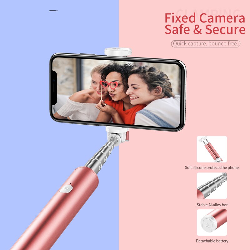 Palo de Selfie Universal de roca palo de Selfie plegable Mini extensible Luz de relleno Selfie palo para iPhone XS Samsung note 9 Xiaomi mix 3