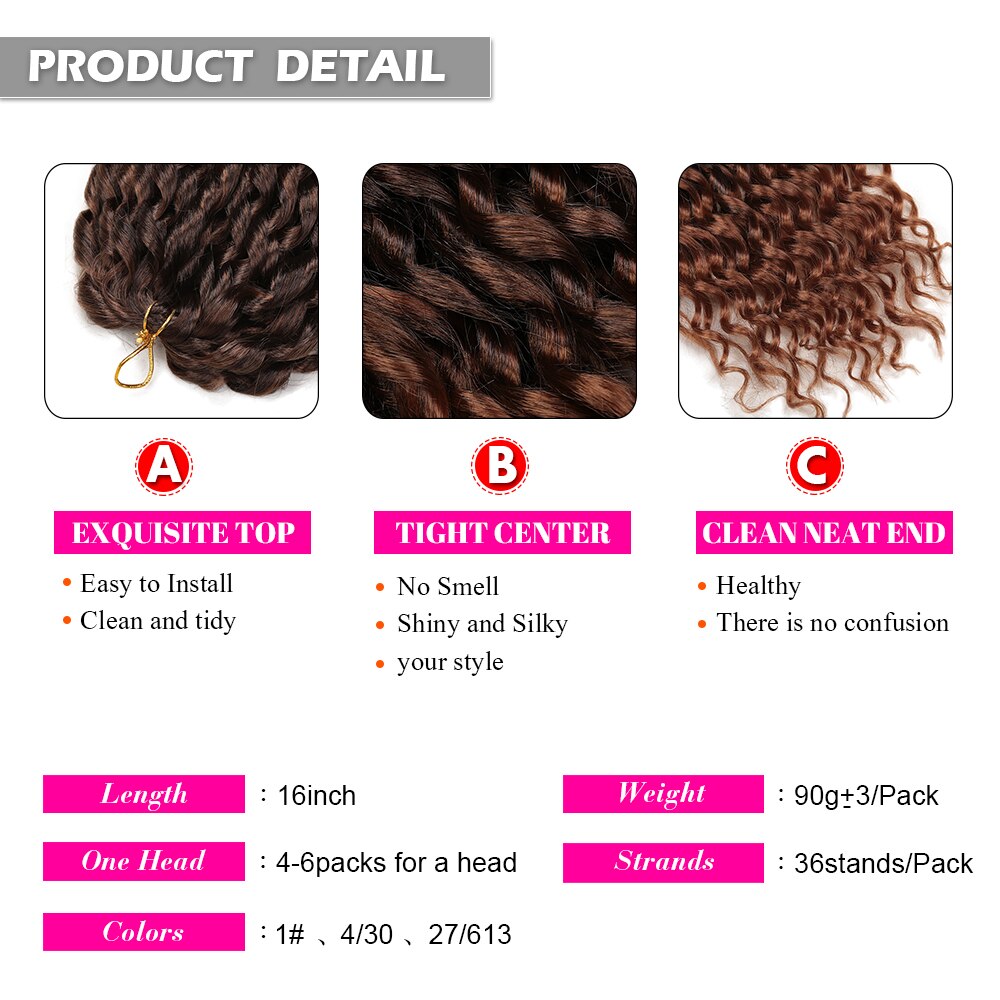 16Inch Synthetic Loose Deep Wave Twist Crochet Hair Extensions Freetress Ombre Braiding Hair Curly Wave For Women Hair Expo City