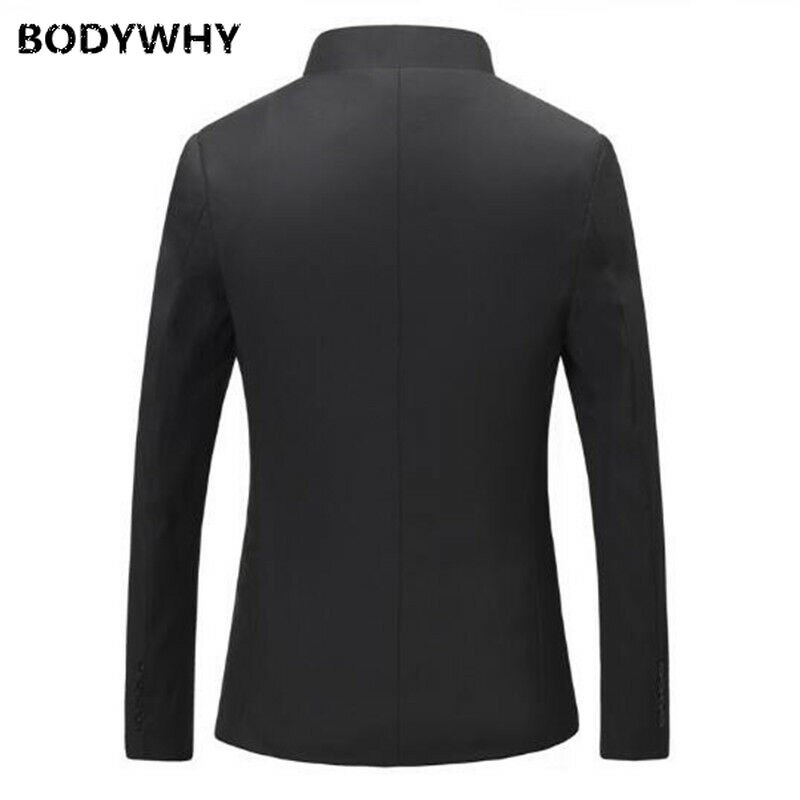 Herre svart dress jakke stå krage kinesisk formell kjole tradisjonell tang jakke nyhet stil blazer polyester