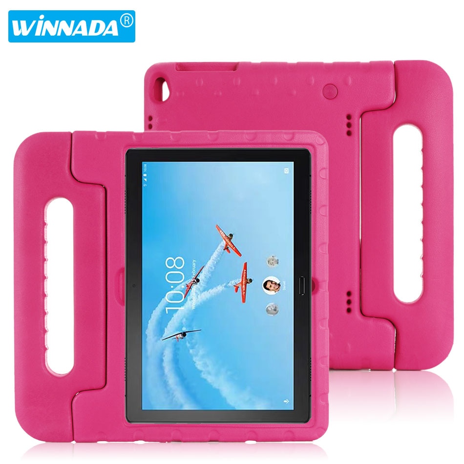 Til lenovo tab  p10 etui håndholdt helkrops børn børn eva håndtag stativ tablet cover til lenovo tab  m10 10.1 tommer