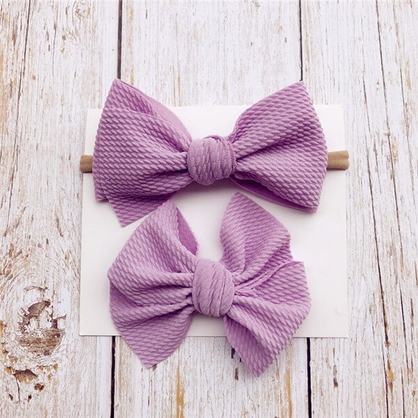 2 pçs/lote 5'Baby Bagunçado de Tecido Arco Cabeça + Recém-nascidos Grande Arco de Cabelo Menina clipe Arcos de Cabelo Turbante Headwrap Infantil Bebes Bowknot Tie: ROXO