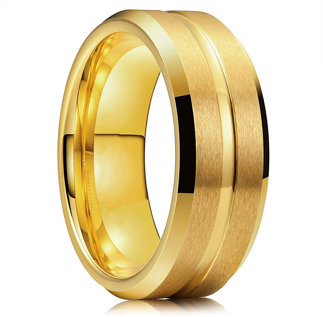 8mm männer Schwarz Wolfram Hochzeit Band Ringe Schwarz Mutter Abgeschrägte Kante Verlobungsring für männer Valentinstag Schmuck