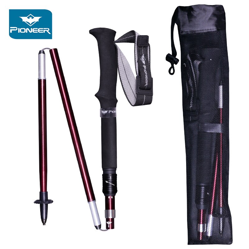 Adjustable Alpenstocks Aluminum 7075 Trekking Poles Collapsible Lightweight Hiking Canes Walking Climbing Sticks With Carry Bag