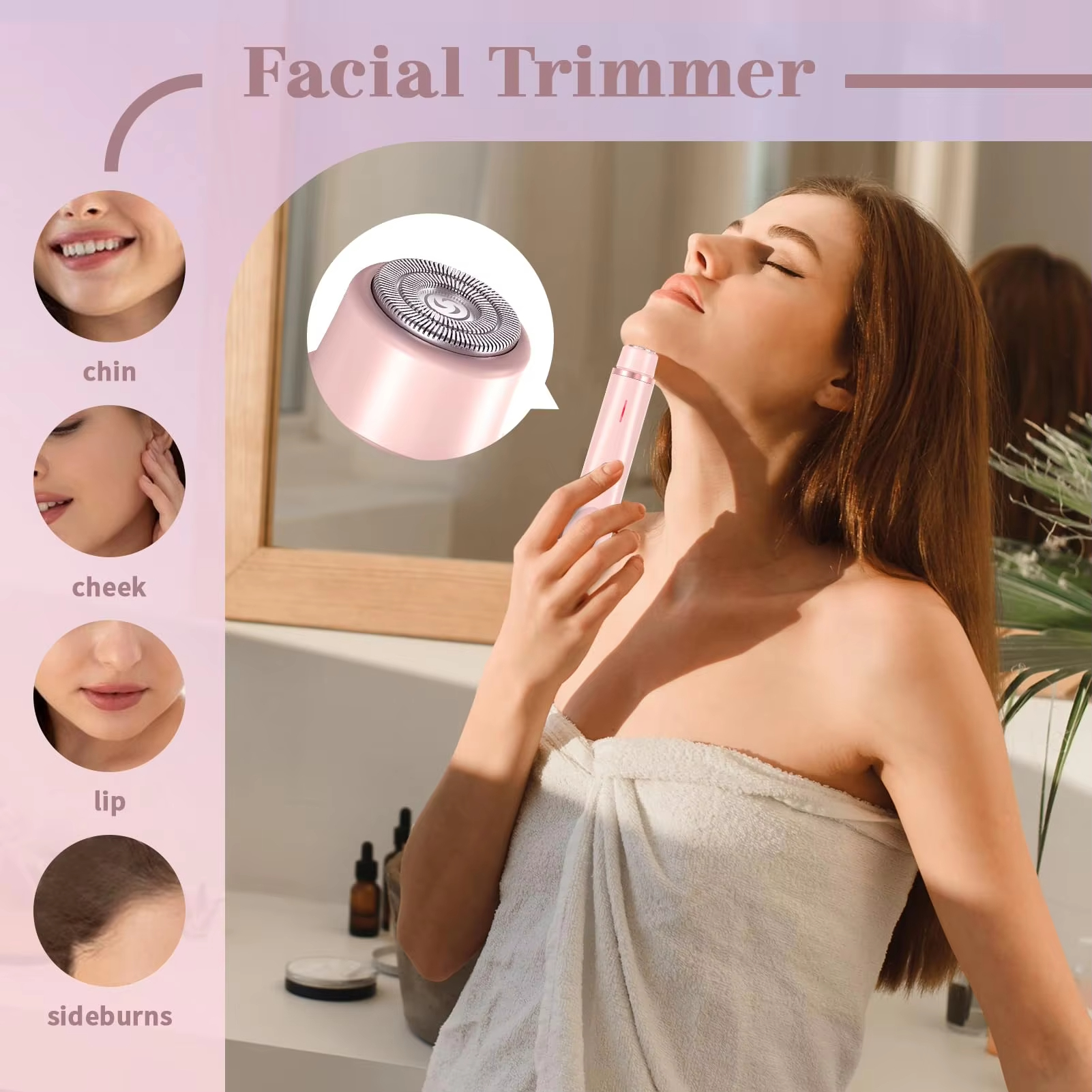 2 in 1 Electric Shaver for Women Waterproof Wet & Dry Hair Razors Double Head Dual Bikini Hair Trimmer Detachable Head Shaver