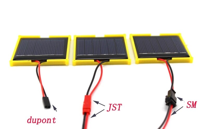 2 sztuk mini panele słoneczne DC 3V 100ma z JST/SM/Dupont wtyczka połączenia dla DIY Model montaż baterii moduł ładowania komórki