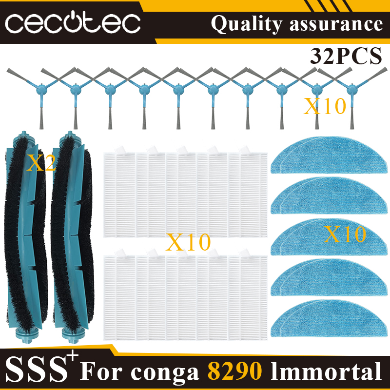 Compatibile con Cecotec conga 8290 immortale/7490 immortale Mocio Filtro di ricambio Accessori Pezzi di ricambio: Borgogna