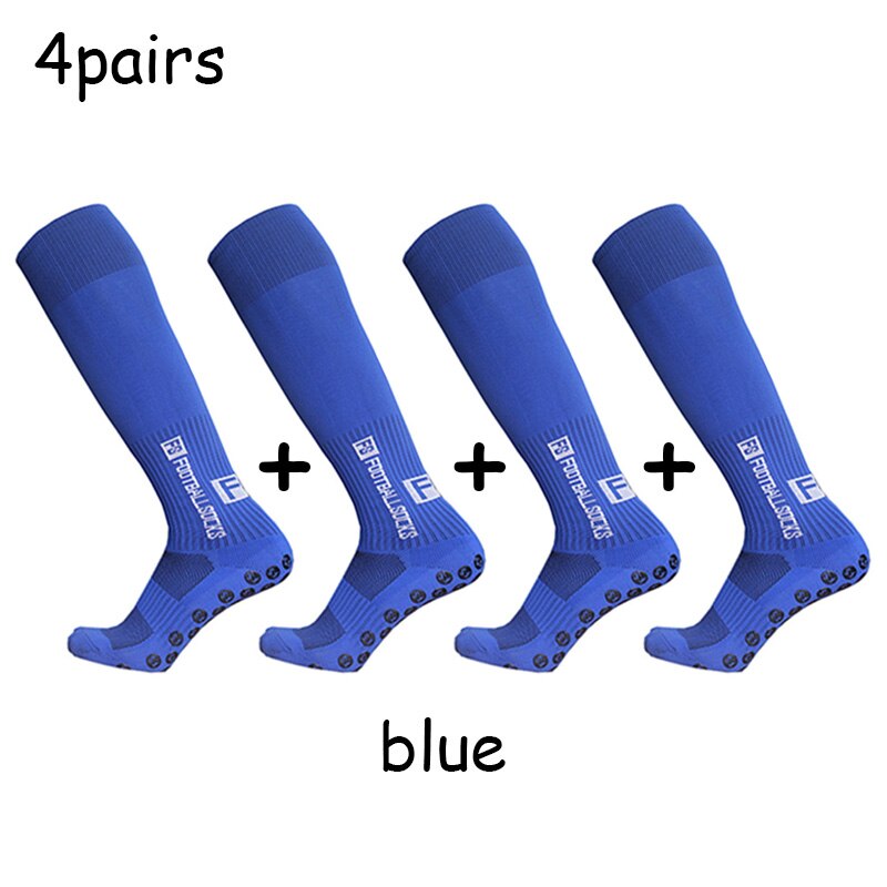 Long FS Football Socks Non-slip Silicone Sole Compression and Breathable Professional Football Socks: blue