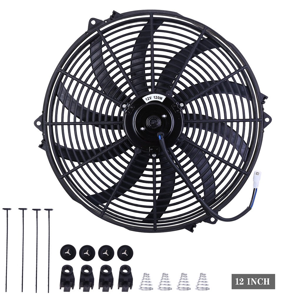 10/12/14 Inch Electric Fan 12V Radiator Oil Cooling Car Truck ATV Boat RV Electric Cooler Fan Car Electrical Appliances #Ger: 14 Inch