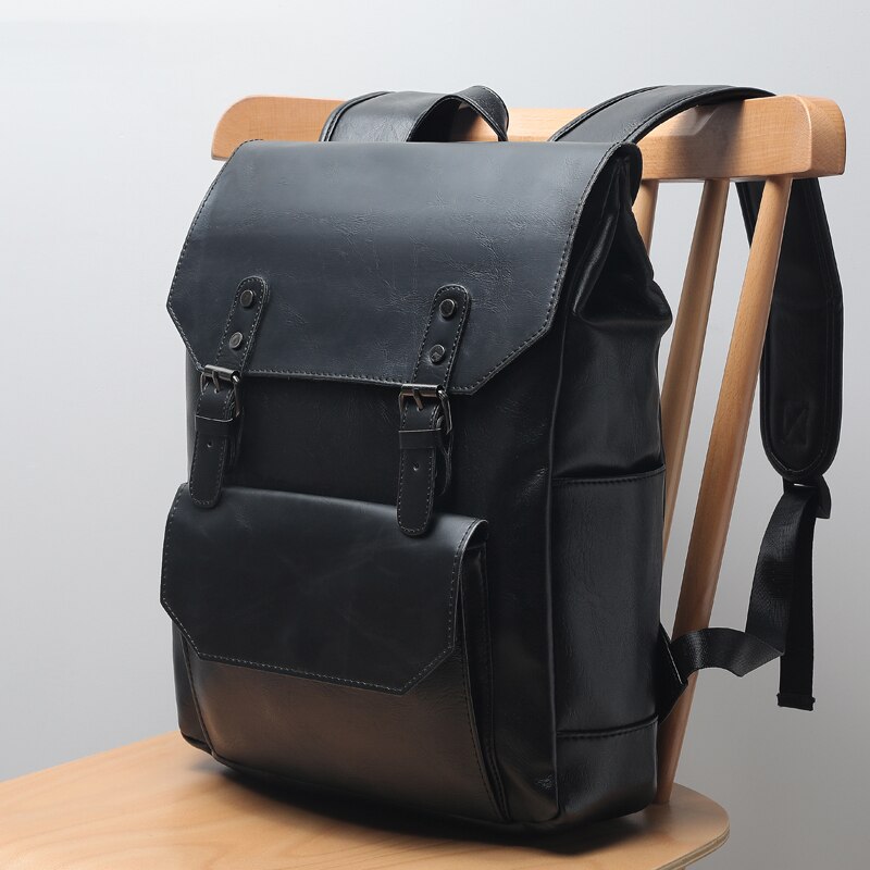 Katypaul mærke læder mænd rygsække afslappet dagsække dreng vintage laptop skulder skoletaske koreanske rejsetasker mochila