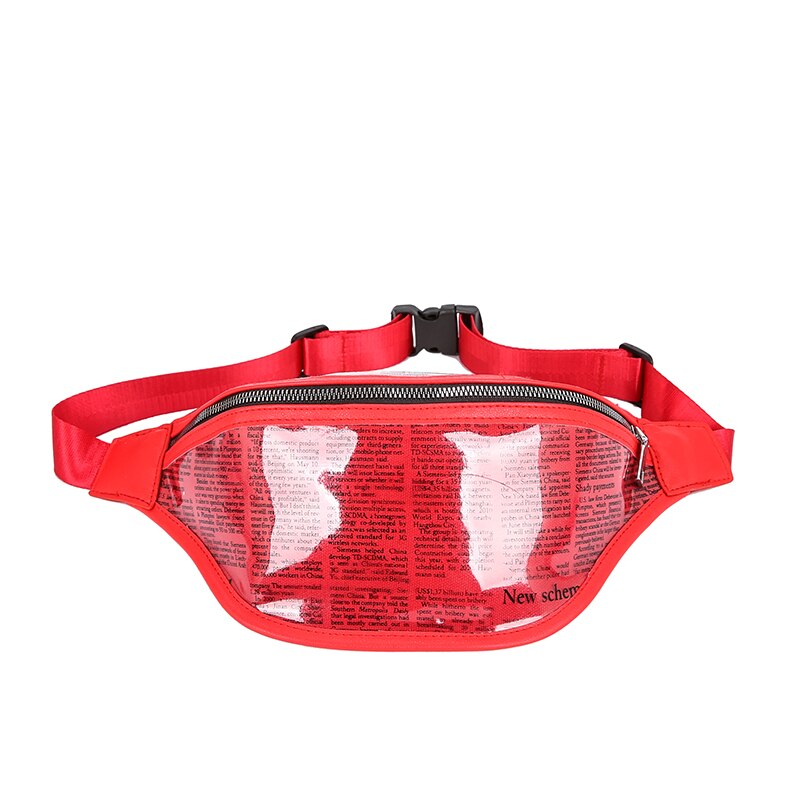 Dames letter print pvc heuptas heuptas reis heuptas portemonnee borsttas: D