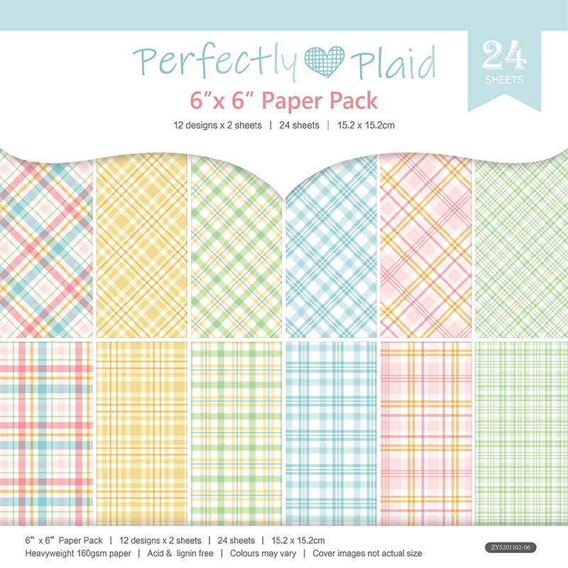 DIY perfectly plaid Scrapbooking paper pack of 24sheets handmade craft paper craft Background pad 1154