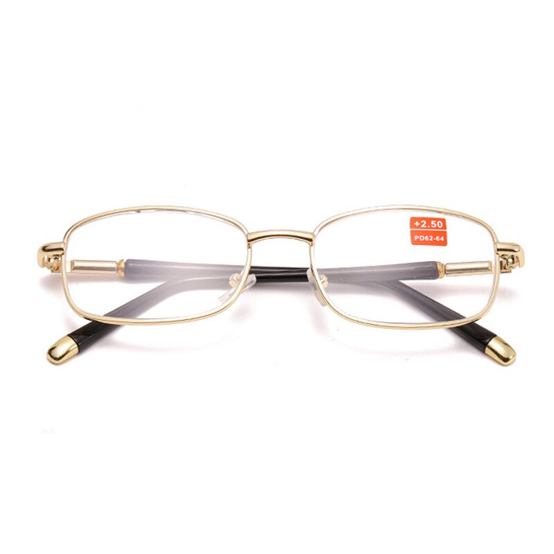 Gafas de lectura con montura de Metal para hombre y mujer, Lentes de vidrio óptico para presbicia, dioptrías de Unisex + 1,0 + 1,5 a + 4,0 sin funda