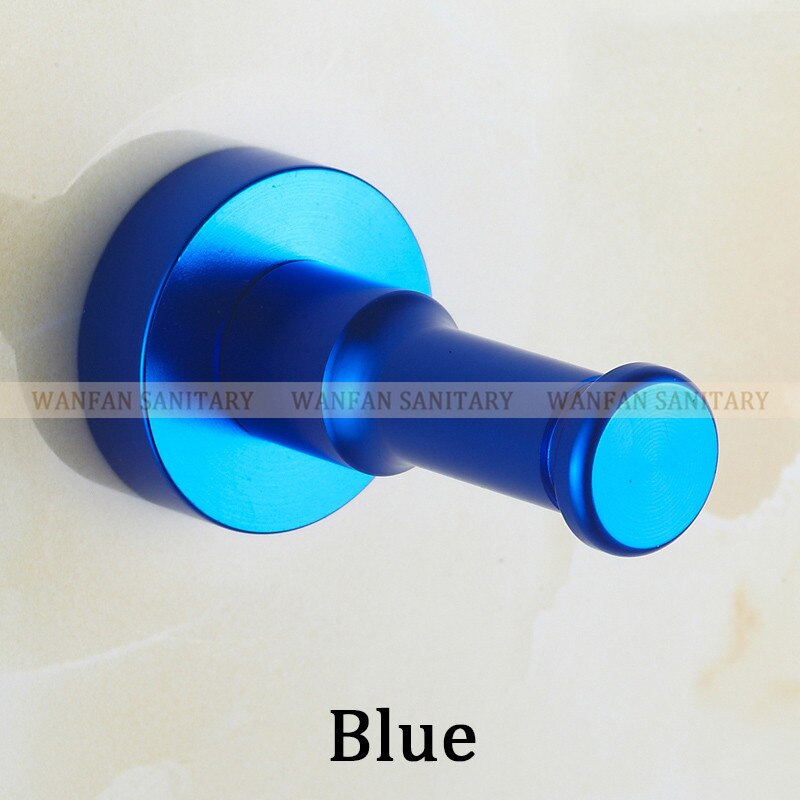 10 kleuren ruimte aluminium multi-color diy handdoek muur haak spijker badkamer keuken kleding sleutel kapstok tas hanger houder hj -0726: Blauw