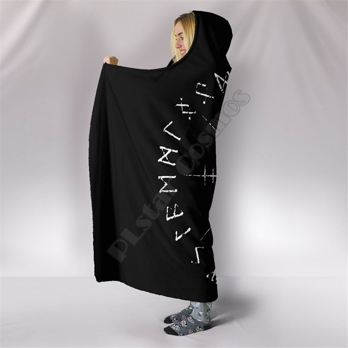 Couverture à capuche Viking, polaire Sherpa colorée pour adulte et enfant, literie en microfibre