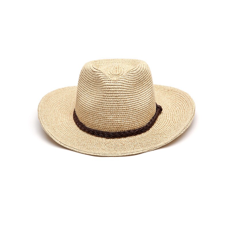 Man Straw Hat Wide Brim Beach Foldable Cap Big Bone Men Plus Size Fedora Hat 58CM 60CM 62CM