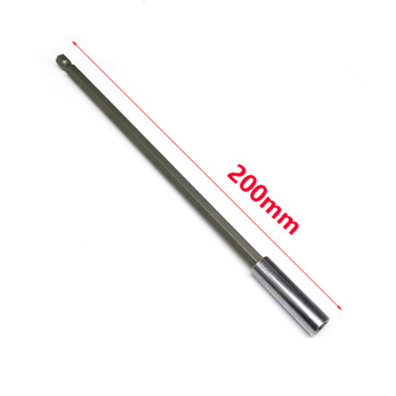 60/100/150/200mm sekskantstang skaft langt håndtak skrutrekker spissholder hurtigskift håndverktøy stikkontakt forlengelsesbits: 200mm