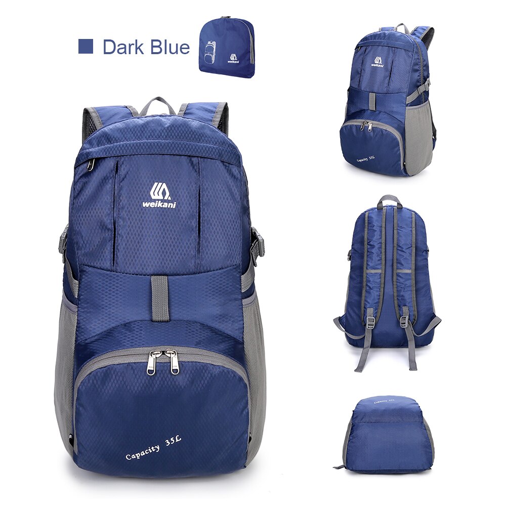 Weikani Waterproof Foldable Backpack Nylon Outdoor Climbing Backpack Sports Folding Bag Men Women Travel Hiking Backpack