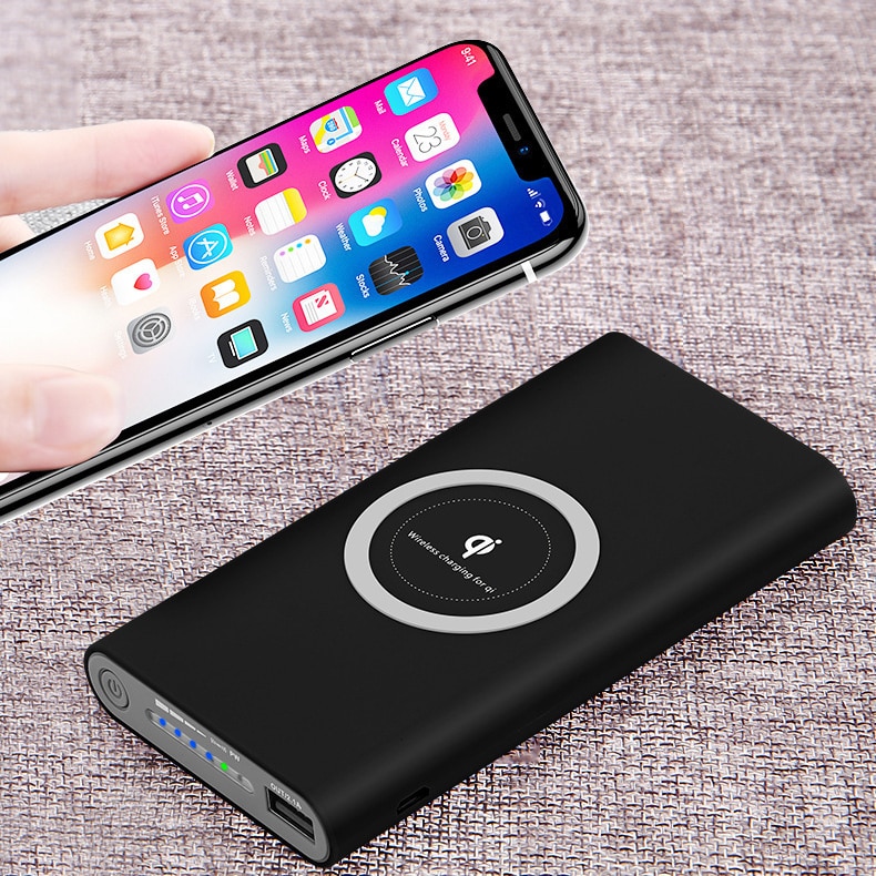 20000mAh Draagbare Qi Draadloze Oplader Power bank Voor iPhone Huawei XiaoMi Dubbele Usb-uitgang Powerbank LED Display Power Bank