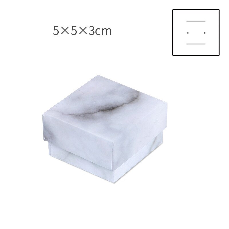 Pap smykkeskrin opbevaring display bæreræske til halskæder armbånd øreringe firkantet rektangel marmor hvid håndlavet: 5 x 5 x 3cm