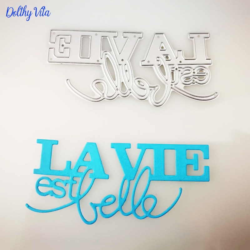 Dolce vita metalen snijmallen franse woordmallen la vie est belle letteralfabet knutselmallen scrapbooking voor doe-het-zelf kaartbenodigdheden