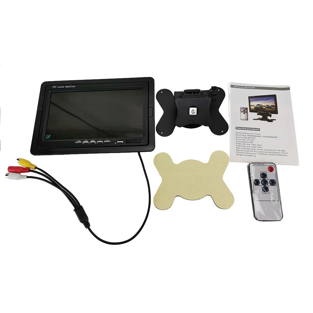 7inch color camera monitor view 2ch video input cctv monitor pal &amp; ntsc auto view for camera