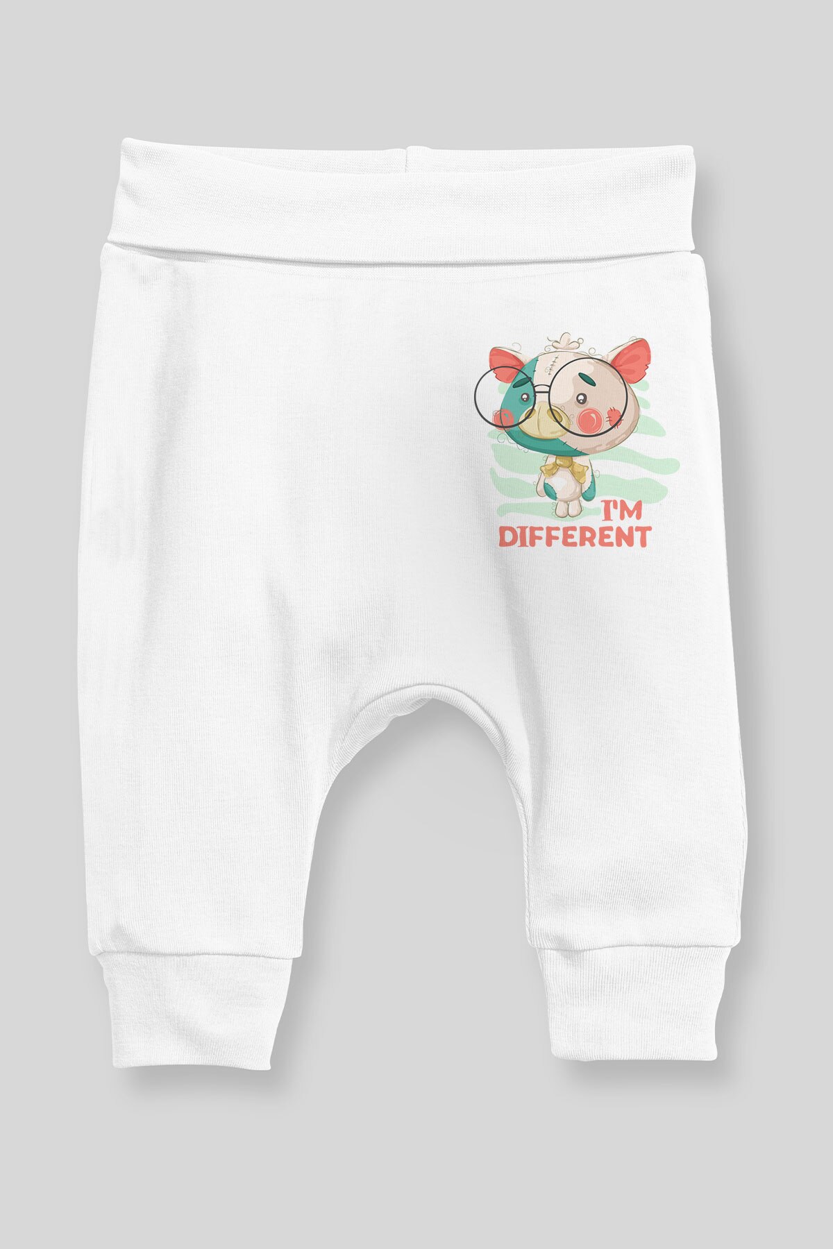 Angemiel baby different is pig baby boy harem broek pantalon wit