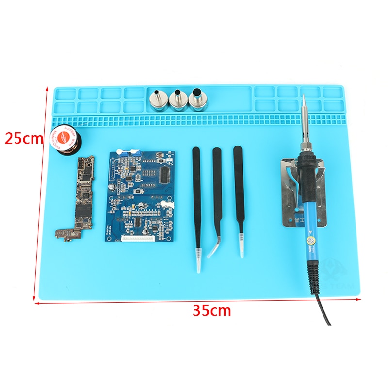 Heat-resistant Silicone Pad Desk Mat PCB BGA Soldering Repair Platform Heat Insulation For TS100 907 936 Electric Soldering Iro