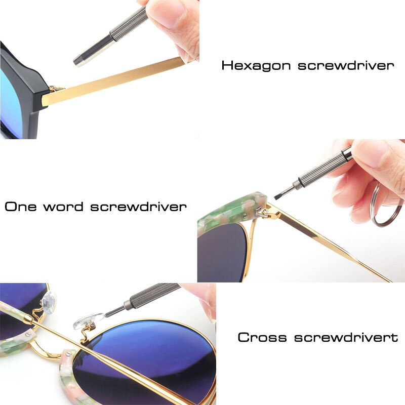 Zo & Ei Glazen Reparatie Tools Multifunctionele Drie-Gebruik Bril Schroevendraaier Glazen Bescherming Reparatie Tool Draagbare Reizen apparatuur