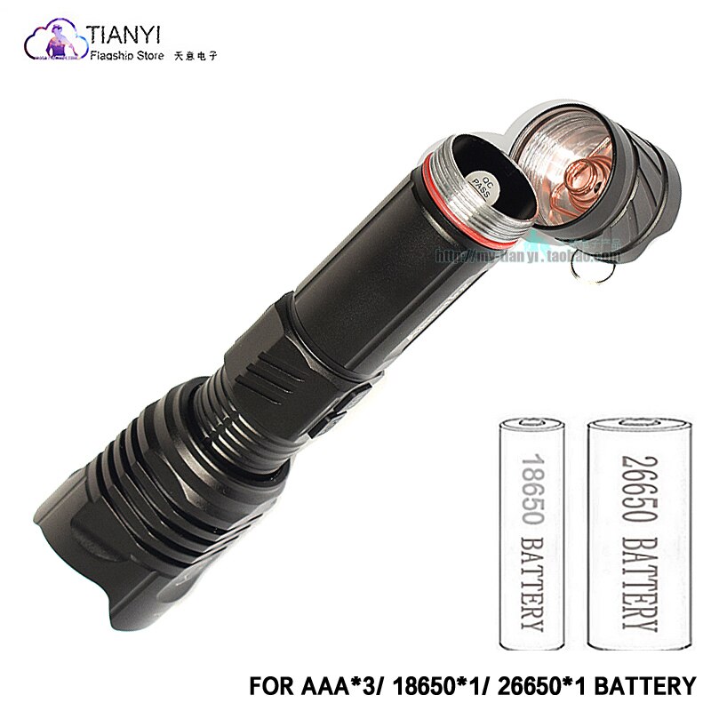 LED high-power telescopic focusing lighting flashlight Support USB rechargeable aluminum alloy searchlight flashlight
