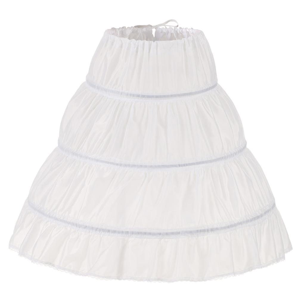 Children Petticoat A-Line 3 Hoops One Layer Kids Crinoline Flower Girl Dress Underskirt Elastic Waist
