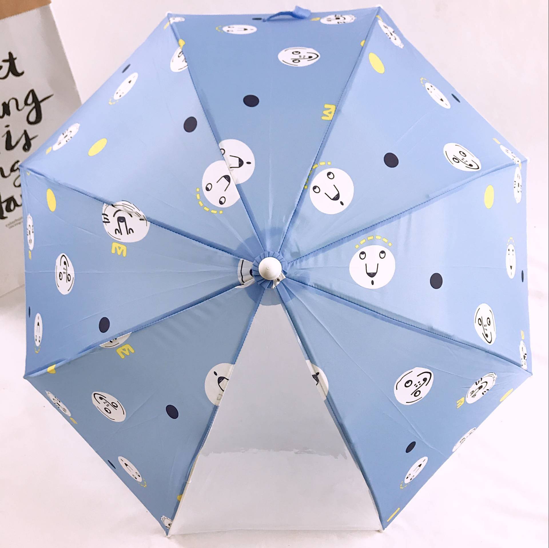 Parasol 6 couleur enfants parapluie 8 os nordique mignon dessin animé Animal parapluie ananas prune imperméable parapluie: Blue White